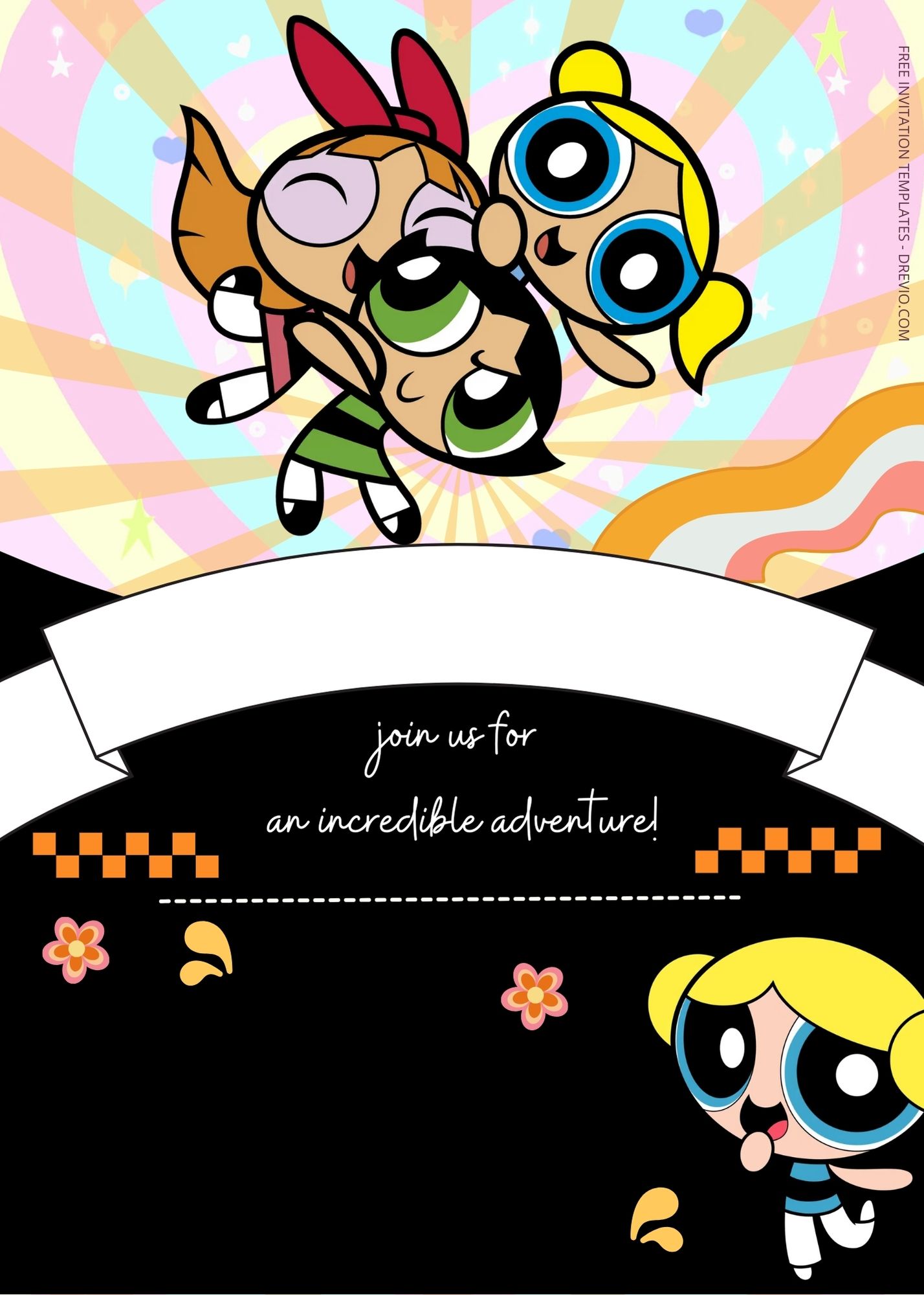 FREE PowerPuff Girls Birthday Invitation Templates