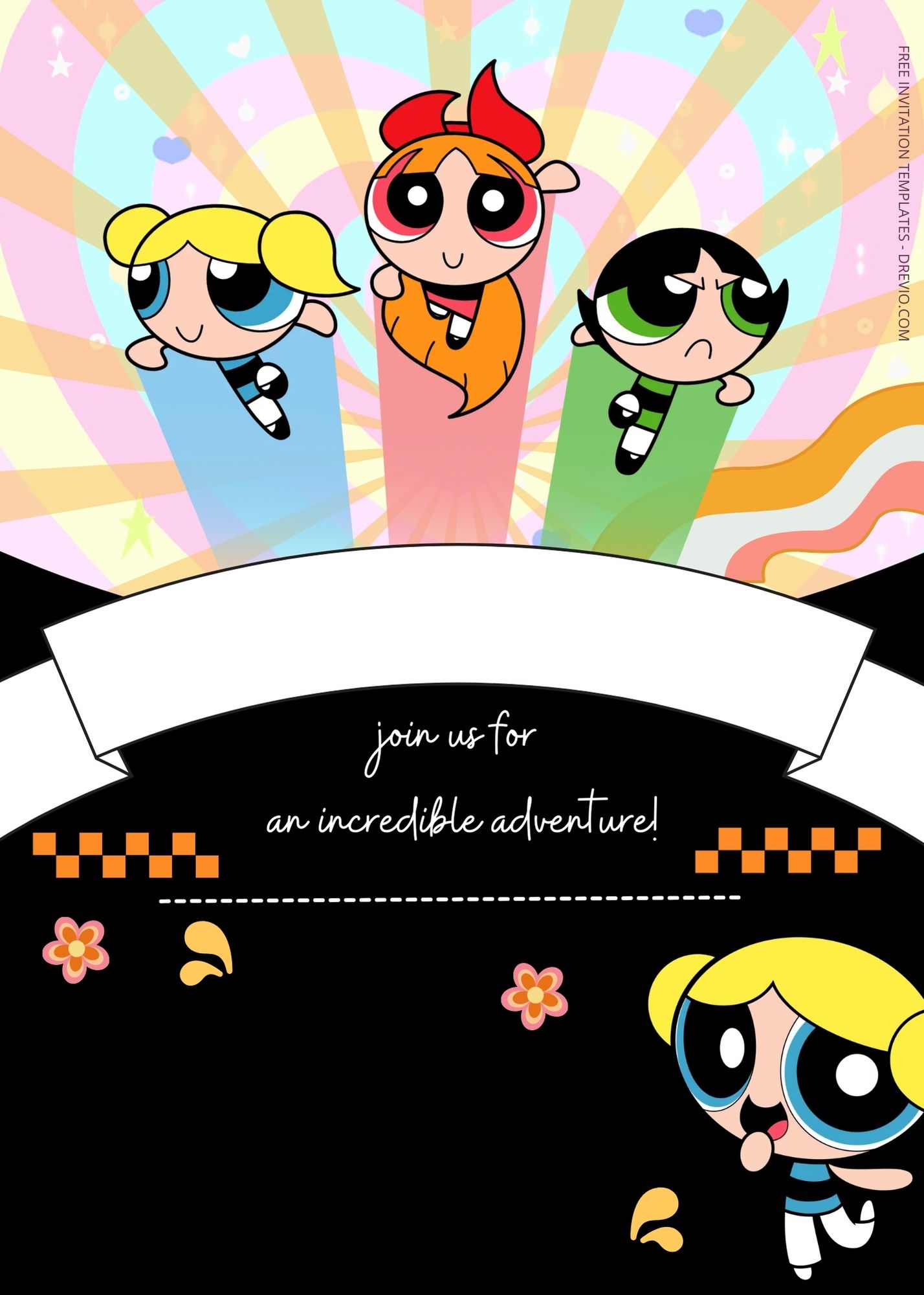 FREE PowerPuff Girls Birthday Invitation Templates