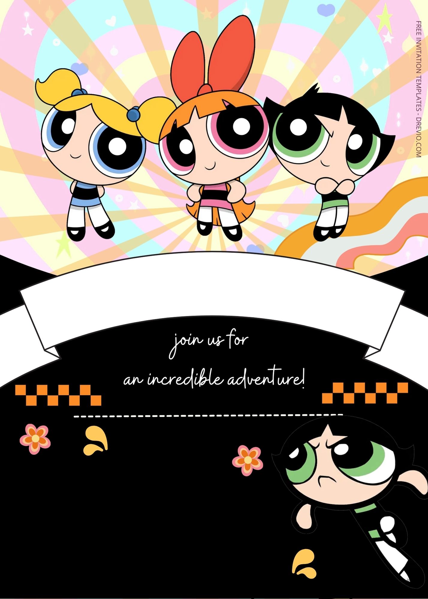 FREE PowerPuff Girls Birthday Invitation Templates