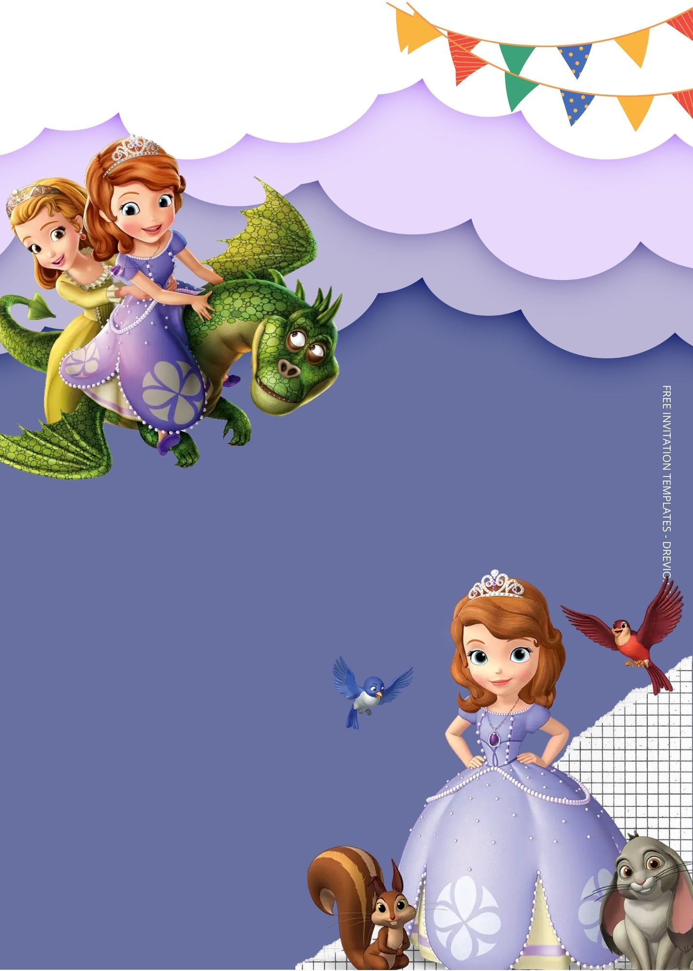 FREE Sofia The First Birthday Invitation Templates