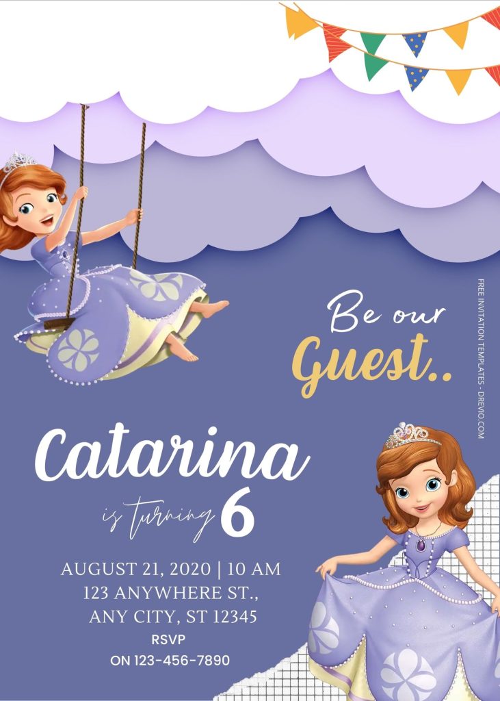 FREE Sofia The First Birthday Invitation Templates