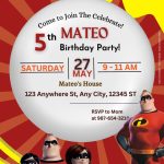 FREE The Incredibles Birthday Invitation Templates