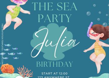 FREE Under Water Party Birthday Invitation Templates