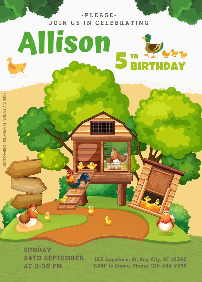 Free Farm Party Birthday Invitation Templates