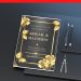 (Free Editable PDF) Sparkling Glimmered Gold Flower Wedding Invitation Templates