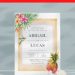 (Free Editable PDF) Tropical Plumeria Summer Wedding Invitation Templates