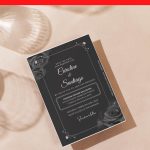 (Free Editable PDF) Bouquet Of Black Rose Wedding Invitation Templates