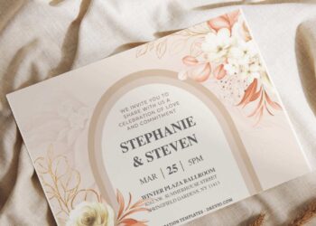 (Free Editable PDF) Bohemian Love In Style Wedding Invitation Templates I