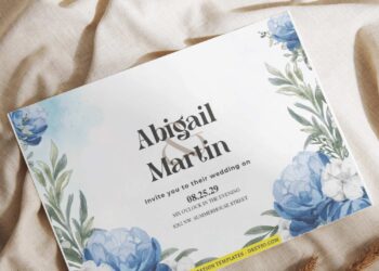 (Free Editable PDF) Ethereal Peony And Aster Wedding Invitation Templates