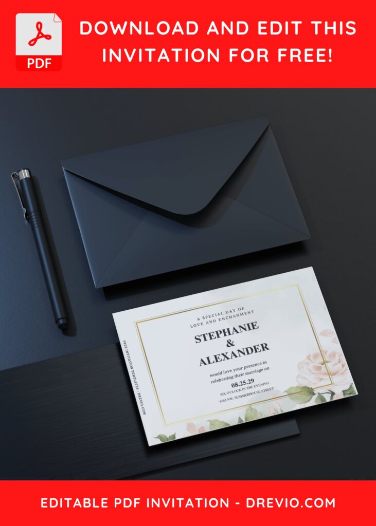 (Free Editable PDF) Essential Spring Wedding Invitation Templates