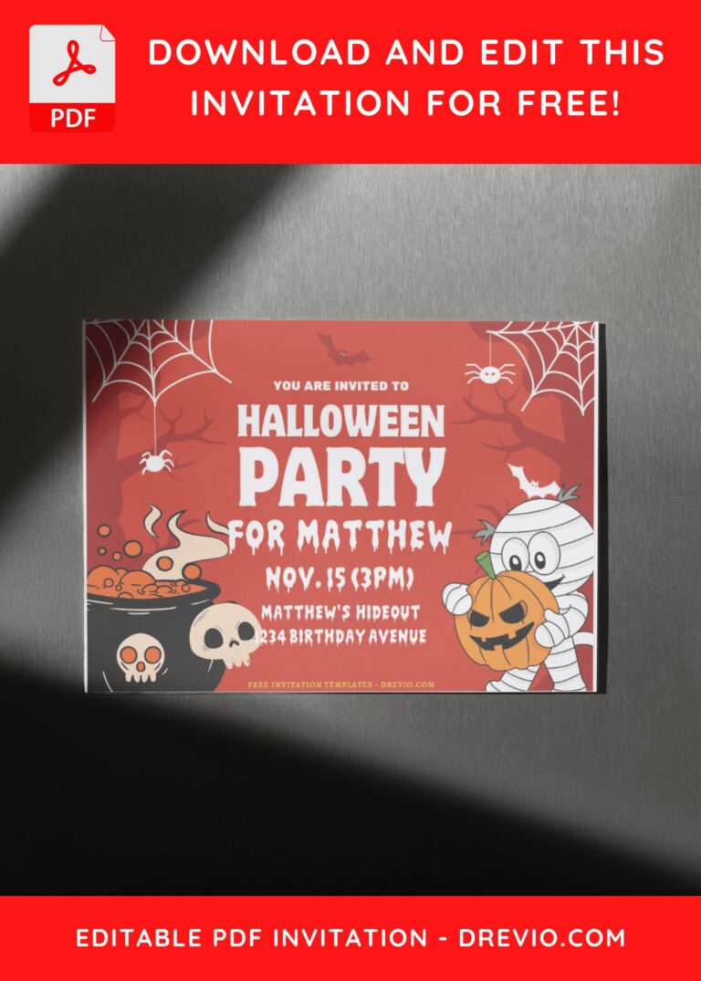 (Free Editable PDF) Adorable Mummies Birthday Invitation Templates D
