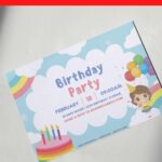 (Free Editable PDF) Rainbow Cloud Birthday Invitation Templates