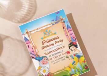(Free Editable PDF) Snow White Garden Reverie Birthday Invitation Templates J