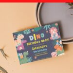 (Free Editable PDF) Colorful Dino Birthday Bash Invitation Templates