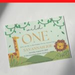 (Free Editable PDF) Wild One Safari Birthday Invitation Templates