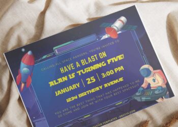 (Free Editable PDF) Adorable Space Ranger Birthday Invitation Templates I