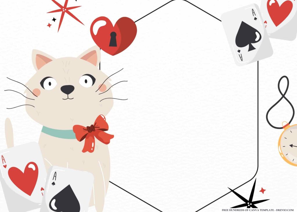 FREE Alice in Wonderland Birthday Canva Templates 6