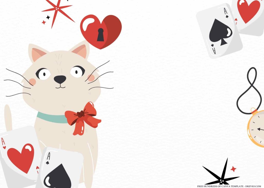 FREE Alice in Wonderland Birthday Canva Templates 8