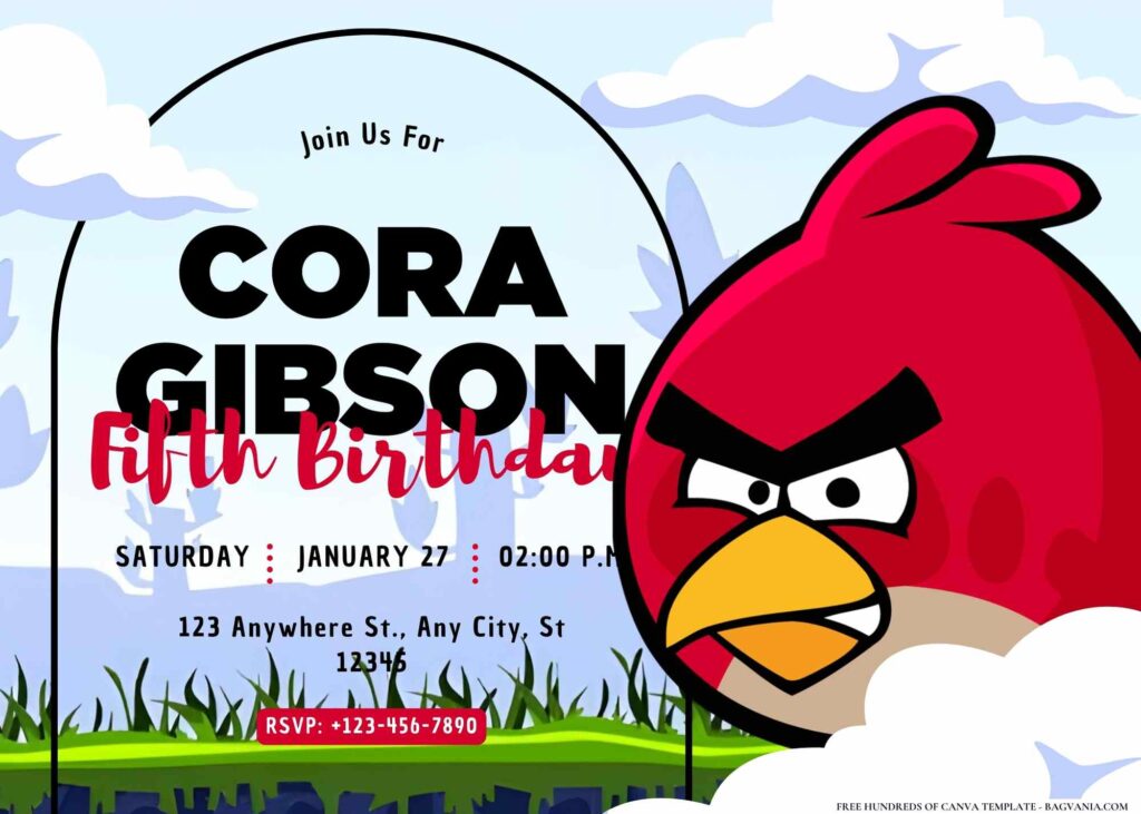 FREE Editable Angry Birds Birthday Invitation