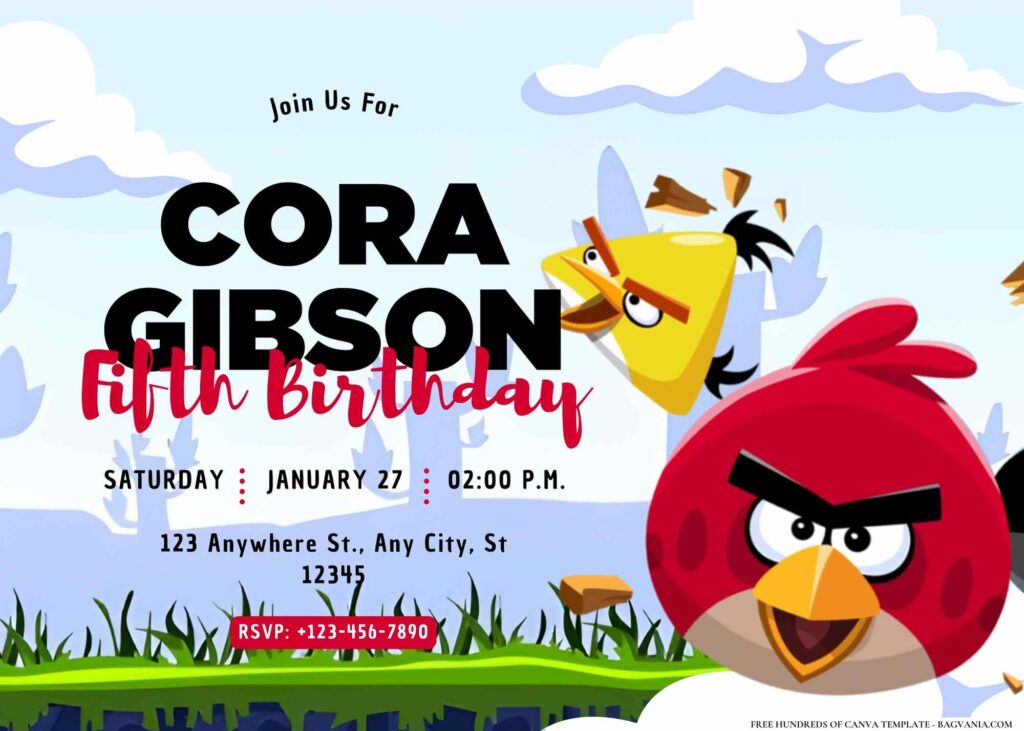 FREE Editable Angry Birds Birthday Invitation