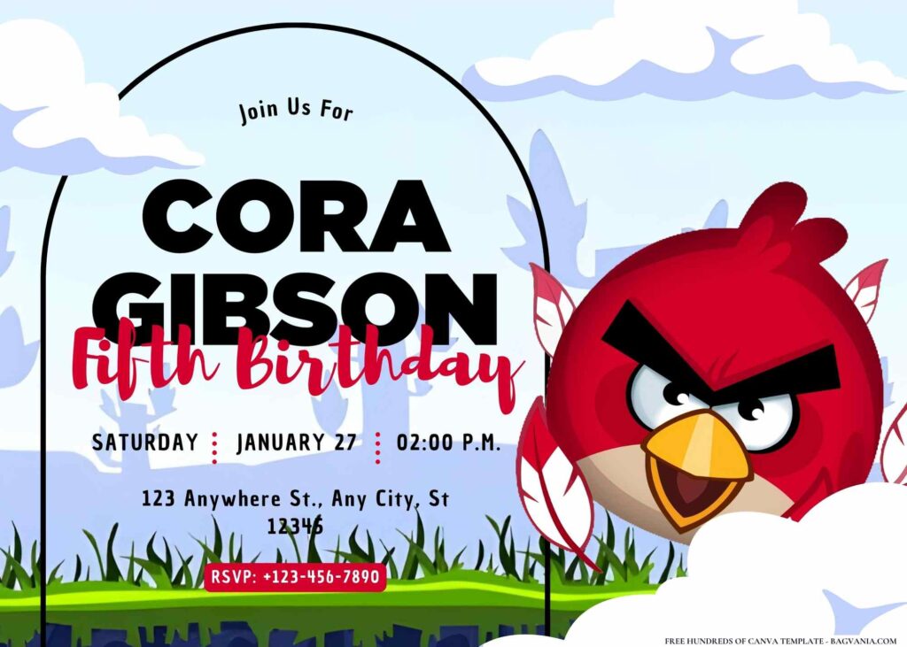 FREE Editable Angry Birds Birthday Invitation