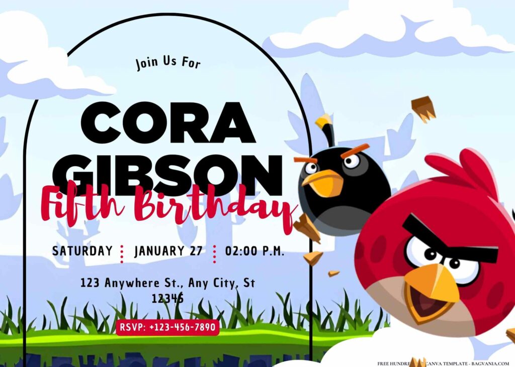 FREE Editable Angry Birds Birthday Invitation