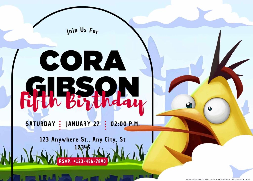 FREE Editable Angry Birds Birthday Invitation