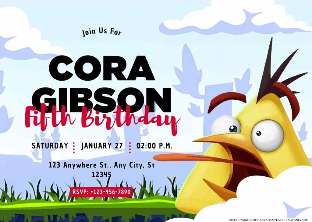 FREE Editable Angry Birds Birthday Invitation