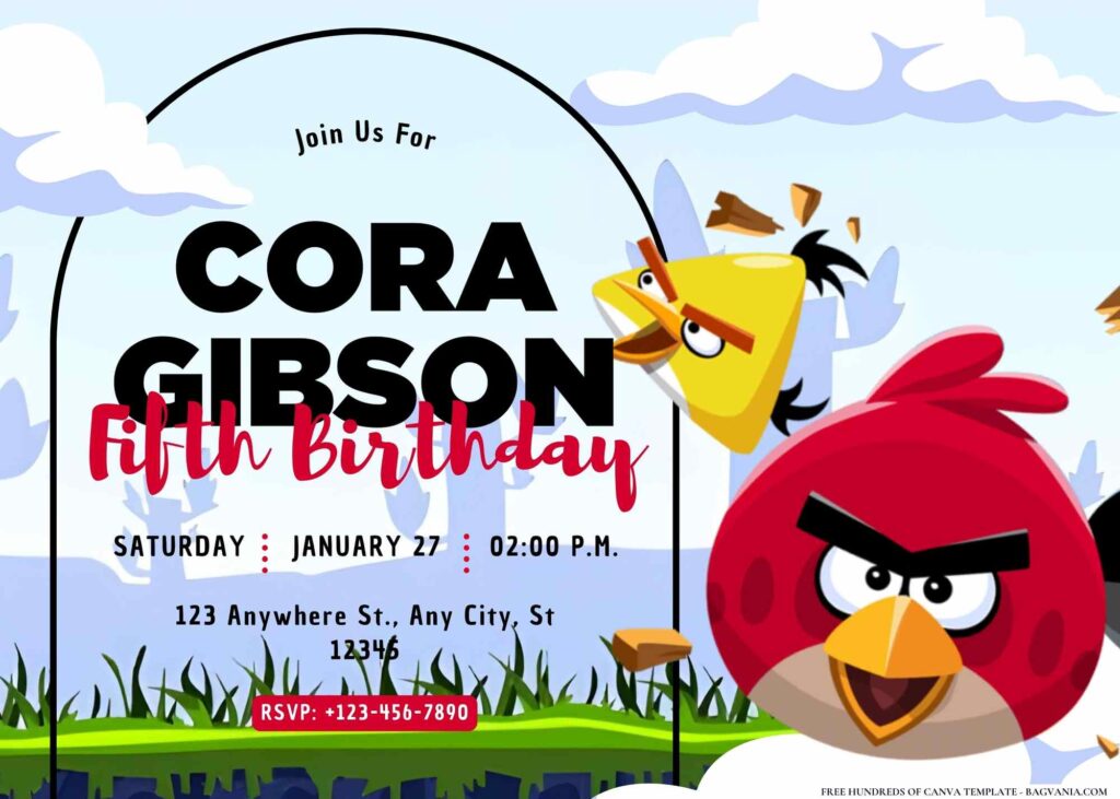 FREE Editable Angry Birds Birthday Invitation