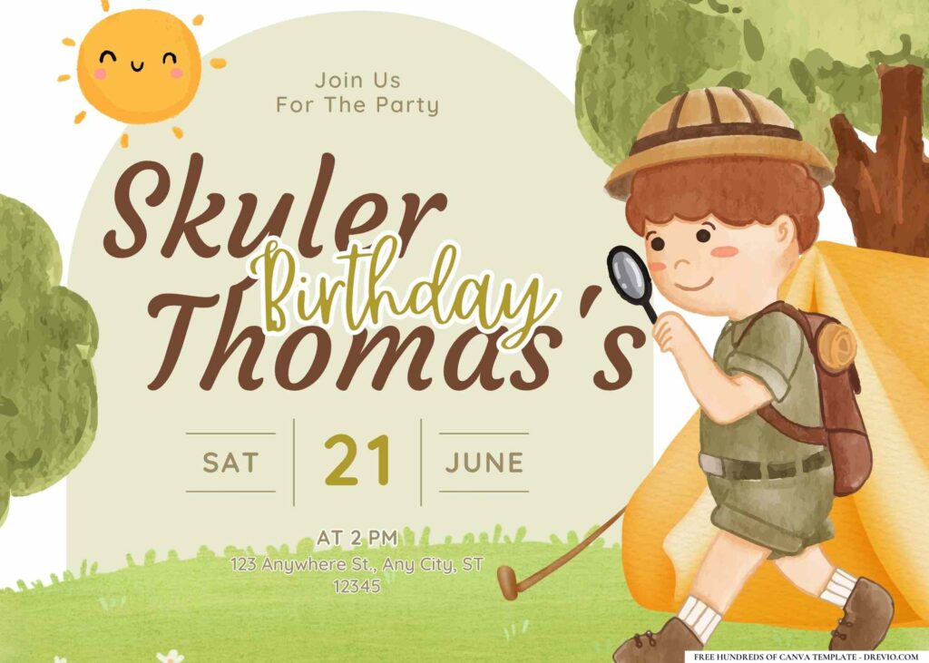 FREE Editable Around the World Birthday Invitation