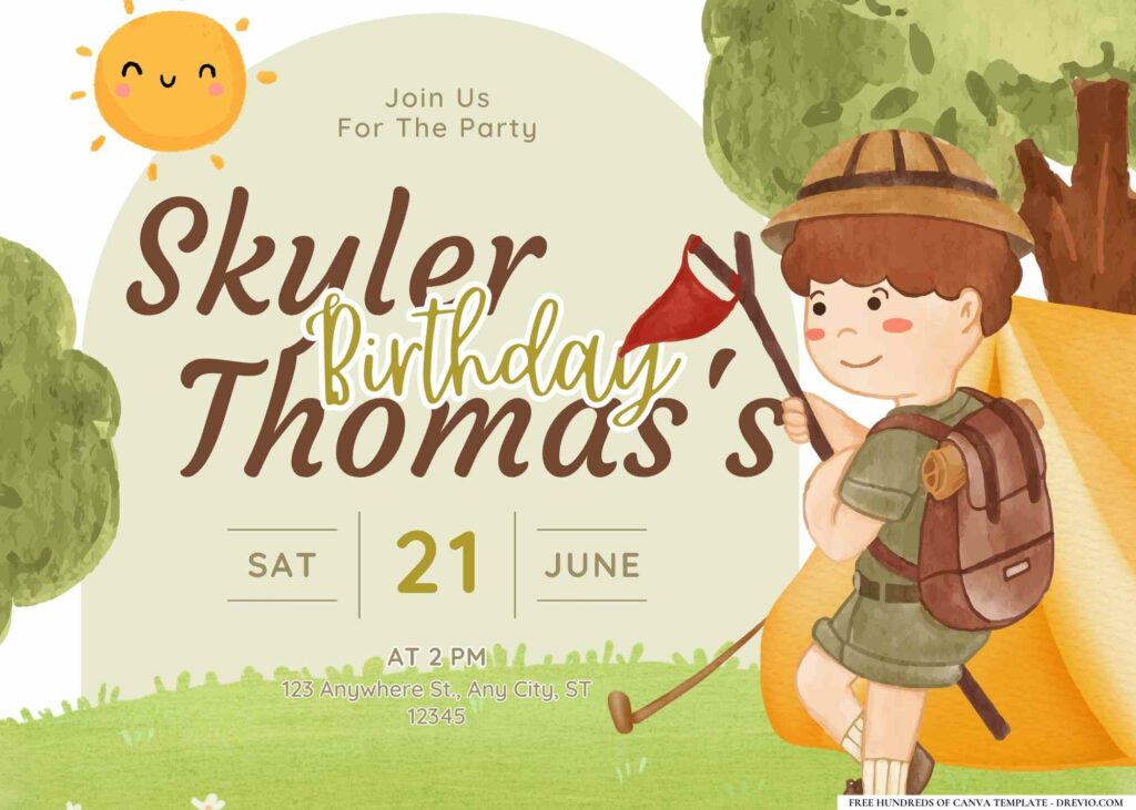 FREE Editable Around the World Birthday Invitation