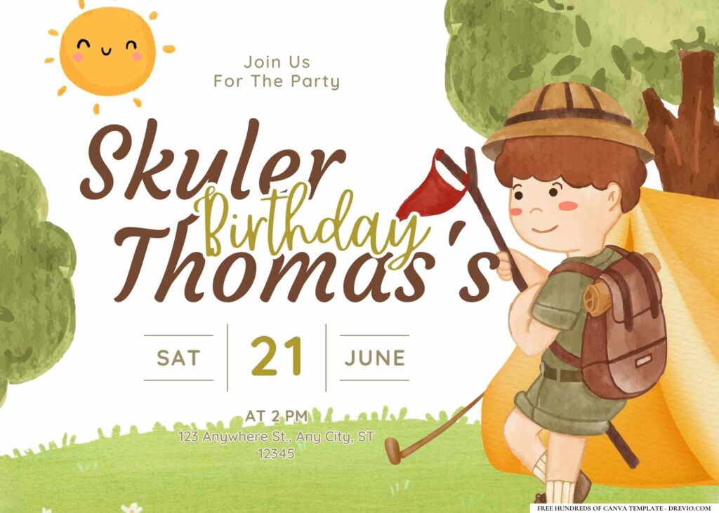 FREE Editable Around the World Birthday Invitation