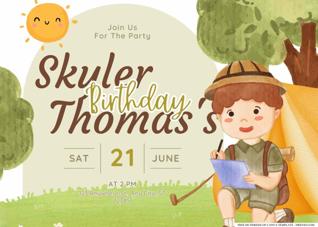 FREE Editable Around the World Birthday Invitation