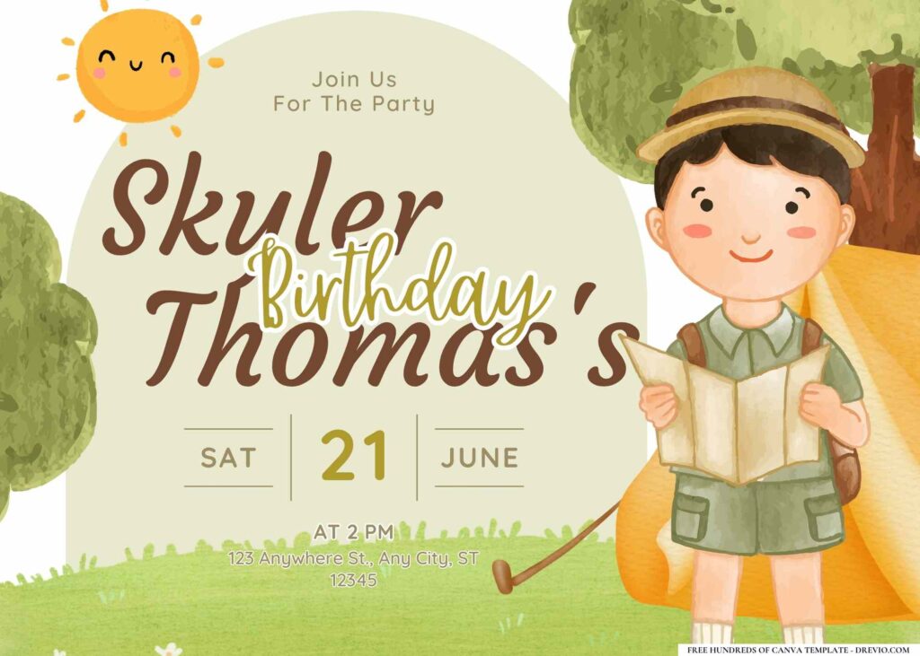 FREE Editable Around the World Birthday Invitation