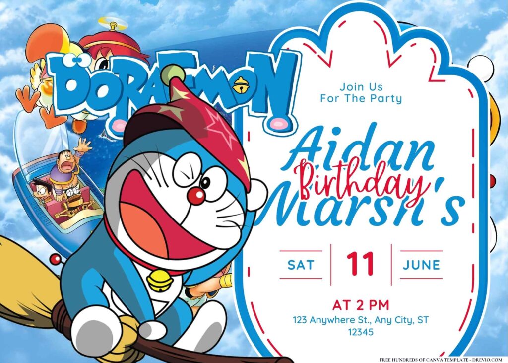 Doraemon Birthday Invitation