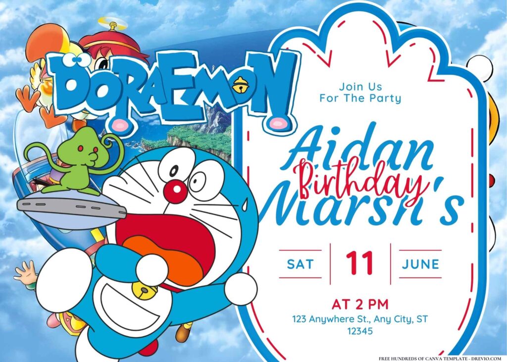 Doraemon Birthday Invitation
