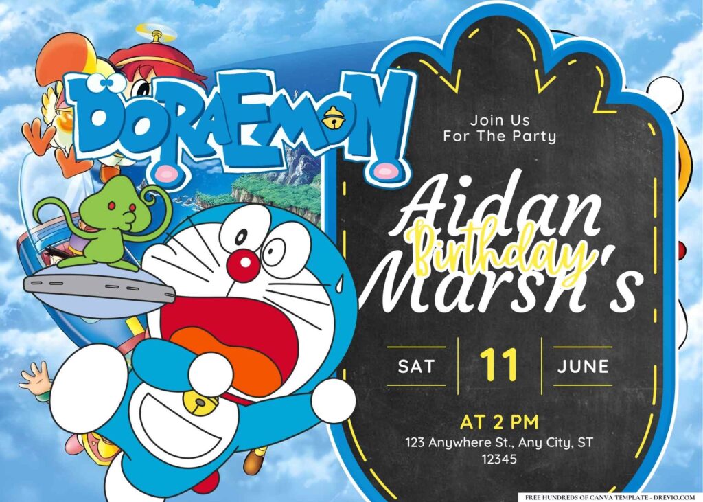 Doraemon Birthday Invitation