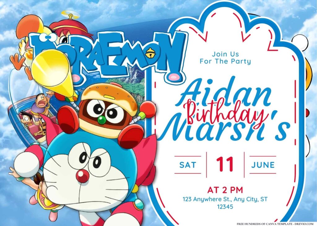Doraemon Birthday Invitation