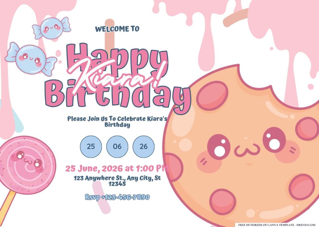 FREE Editable Candyland Birthday Invitation