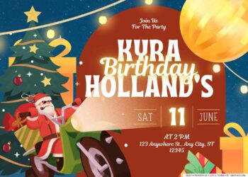 FREE Editable Christmas Birthday Invitation