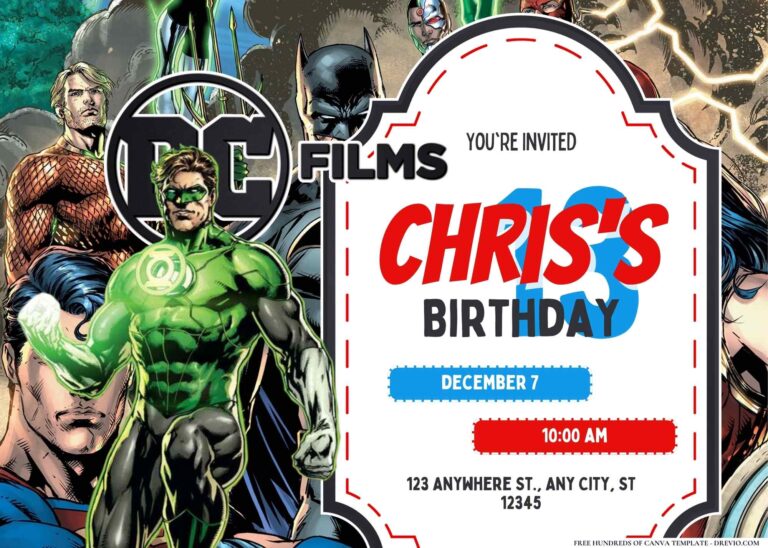 FREE Editable DC Birthday Invitation