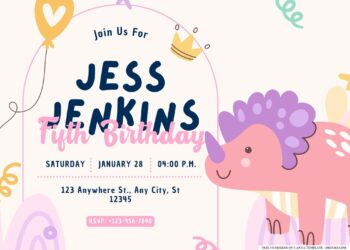 FREE Editable Dinosaur Party Birthday Invitation