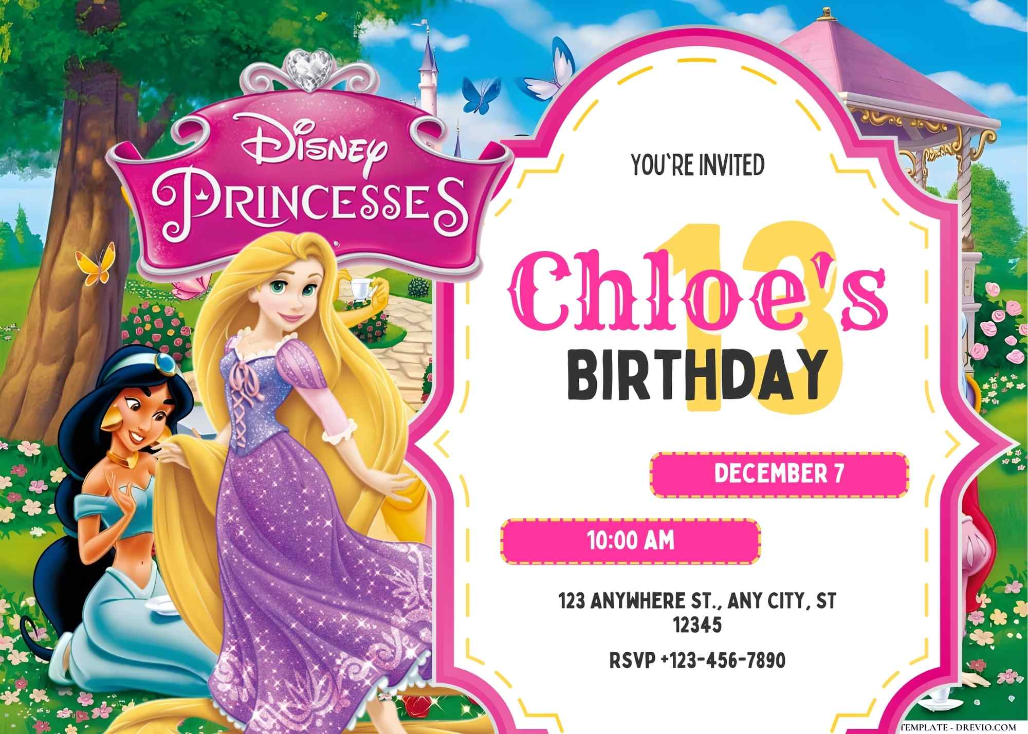 How I Designed a Dreamy Disney Princess Birthday Invitation for Free