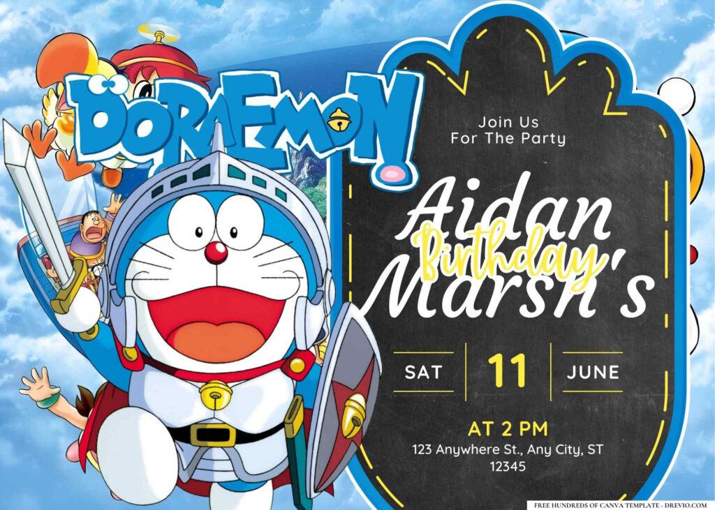 Doraemon Birthday Invitation