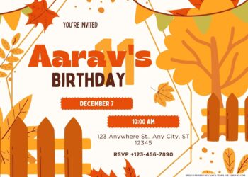 FREE Editable Fall Harvest Birthday Invitation