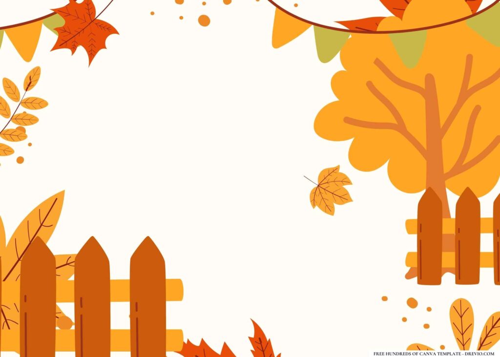 FREE Fall Harvest Birthday Canva Templates 16
