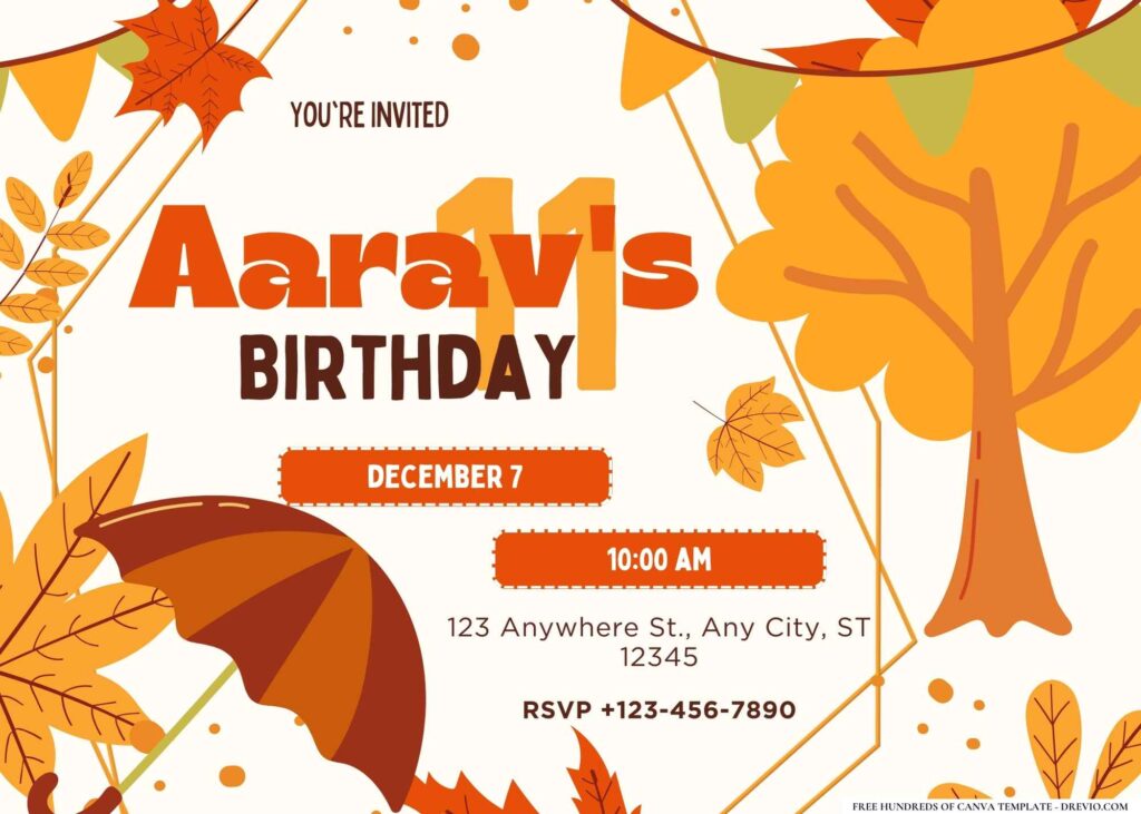 FREE Editable Fall Harvest Birthday Invitation