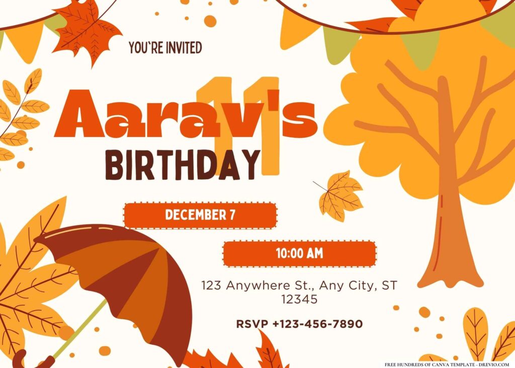FREE Editable Fall Harvest Birthday Invitation