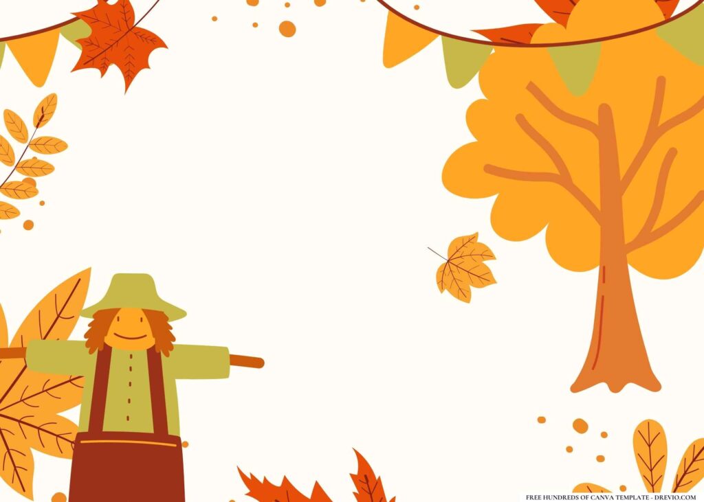 FREE Fall Harvest Birthday Canva Templates 8