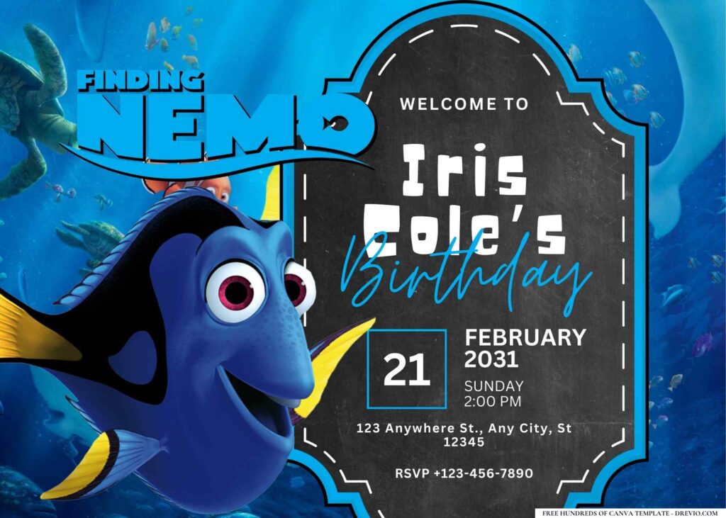FREE Editable Finding Nemo Birthday Invitation